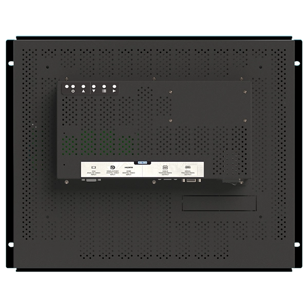 The back of a flat-screen TV showing its ports and ventilation holes.