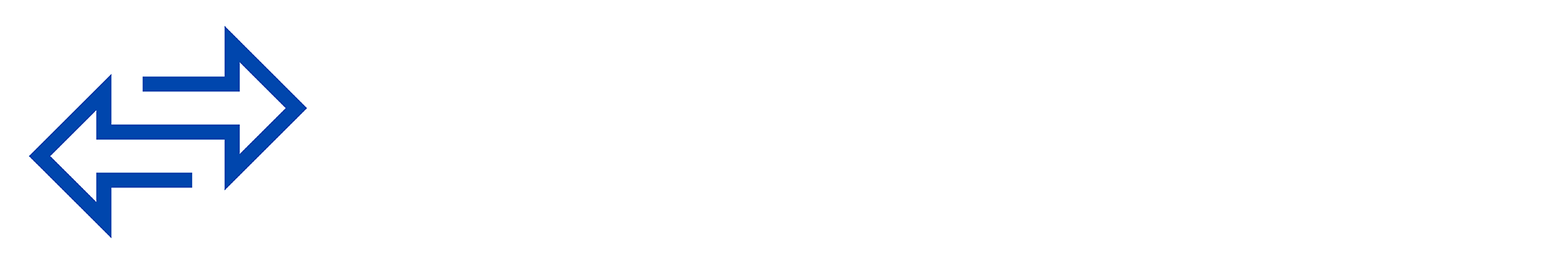 OT-SDN Logo with Blue Arrows Two blue arrows pointing in opposite directions on a white background.
